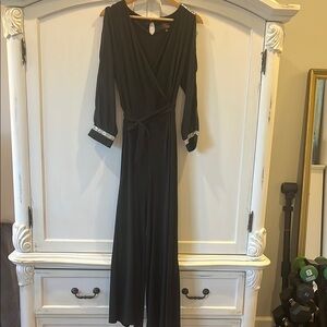 J M Studio Black Embellished Jumpsuit- Womens Sz 10